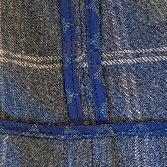 Tasso Elba Mens 2 Button Grey Sport Coat w Tan Window Pane Plaid / L 42-44 - Picture 11 of 16